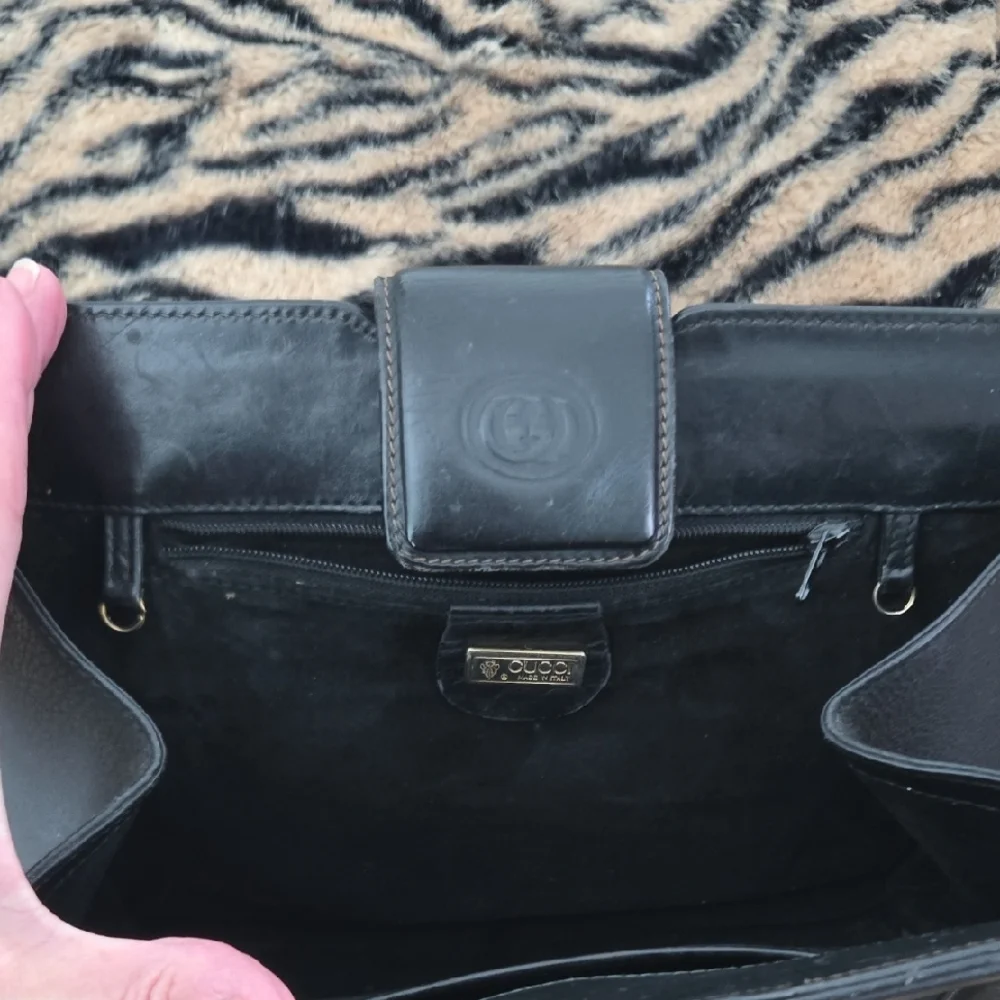 GUCCI Vintage Black GUCCI TOM FORD ERA Leather Men Authentic